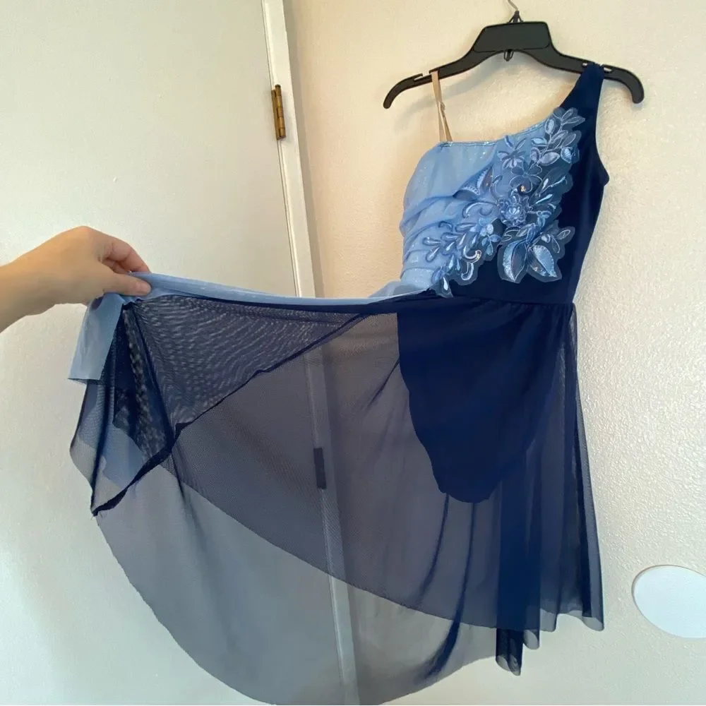 Revolution Dance Costume blue lyrical winter mesh MEMORIES RC23918 MA adult
